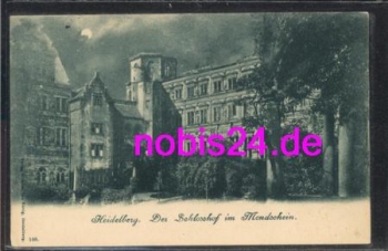 Heidelberg Schlosshof moonlight card o 13.11.1900