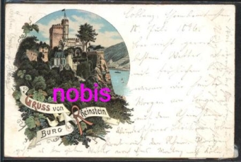 56072 Burg Rheinstein Litho o 19.7.1896