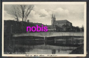95032 Hof Saale  Ebert Bridge Michaelis Church on July 26, 1932