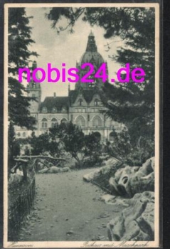 Hannover Rathaus mit Maschpark o 11.2.1930