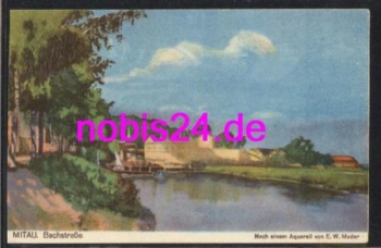 Mitau Jelgava Bachstrasse artist card Muder *ca.1930