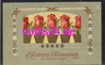 Tulpen Prägekarte o 18.2.1909