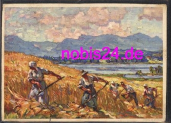 Agriculture Farmer at the haymaking artist card o 28.9.1939