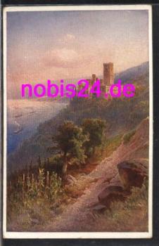 Schloss Stolzenfels Rhein Künstlerkarte  *ca.1920