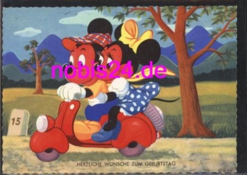 Mickey Mouse on Scooter Birthday Card o ca.1975