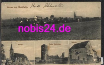 56288 Hundheim Schule Kirche Ruine o 28.12.1918