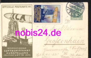 Frankfurt Main International Airship Exhibition Private postal stationery o 10.10.1909