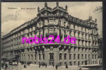 Stuttgart Hotel Marquardt Tram o 1912