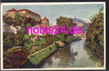 Tuebingen Alleen brücke artist card *ca.1930
