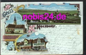 73269 Hochdorf Litho Gasthaus Kirche o 10.8.1902