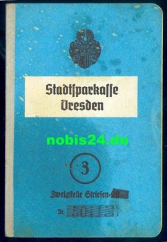 Dresden Sparkasse Striesen savings book from 1945