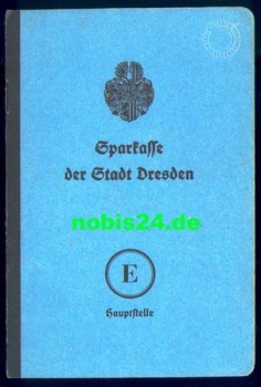 Dresden Sparkasse main office E savings book from 1942