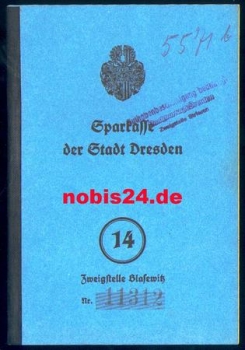 Dresden Sparkasse Blasewitz 14 savings book from 1944