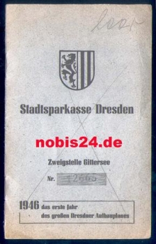 Gittersee Dresden Sparkasse savings book 1946
