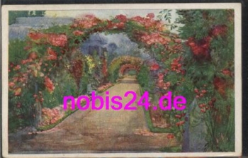 Karlsruhe City Garden artist card o June 4, 1922