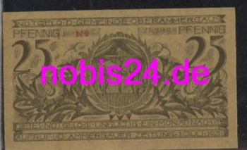 82487 Oberammergau Notgeld 25 Pfennige um 1920