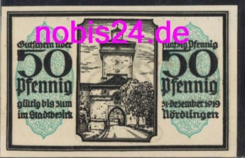 86720 Noerdlingen emergency money 50 pfennigs around 1921
