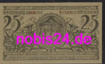 82487 Oberammergau emergency money 25 pfennigs around 1920