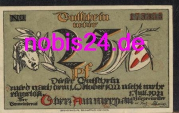 82487 Oberammergau emergency money 25 pfennigs around 1920