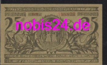 82487 Oberammergau emergency money 25 pfennigs around 1921