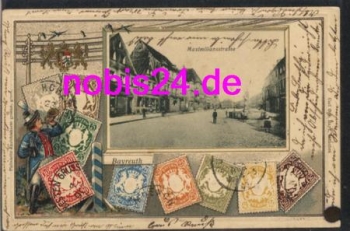 Bayreuth Maximiliansstrasse embossed card o ca.1904