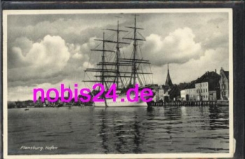 24943 Flensburg harbor with sailing ship o 24.6.1937