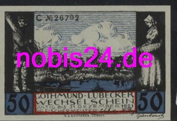 Lubeck emergency money Fischerhaus 50 pfennigs around 1921