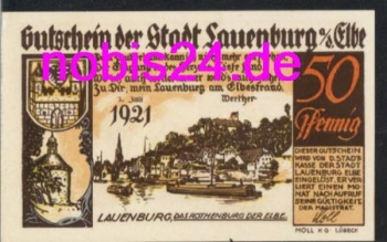 21481 Lauenburg  Notgeld 50 Pfennige 1921