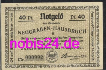 Neugraben Hamburg house breakage emergency money 40 pfennigs around 1920