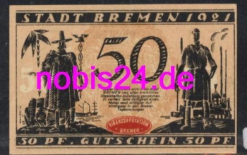 Bremen emergency money 50 pfennigs 1921