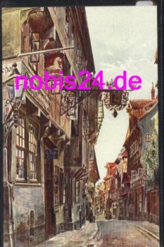 Hildesheim Schuhgasse Künstlerkarte *ca.1930