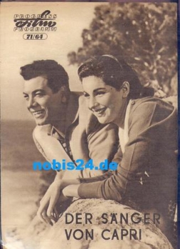 The singer of Capri with ​​​​​​​Mario Lanza Johanna v. Koczian Hans Söhnker Zsa-Zsa Gabor ​​​​​​​71/64  Progress Film Program