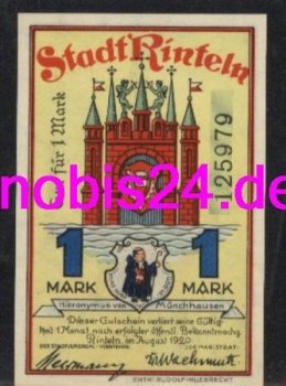 31737 Stadt Rinteln Notgeld 1 Mark 1920