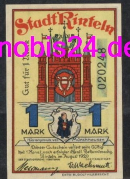 31737 Stadt Rinteln  Notgeld 1 Mark 1920