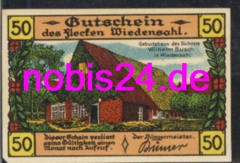 31719 Wiedersahl emergency money 50 pfennigs around 1921