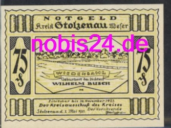 31592 Stolzenau  Notgeld 75 Pfennige 1921