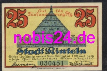 31737  Rinteln  Notgeld 25 Pfennige 1920