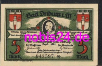 33014 Bad Driburg Emergency money 5 Mark 1921