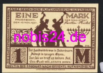 Paderborn emergency money 1 mark 1921
