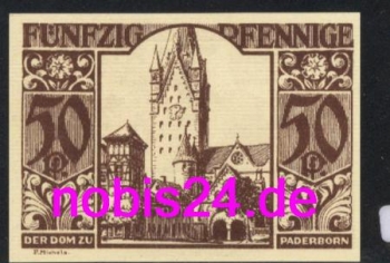 Paderborn emergency money 50 pfennigs 1921