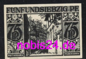 33102 Paderborn Emergency money 75 pfennigs 1921