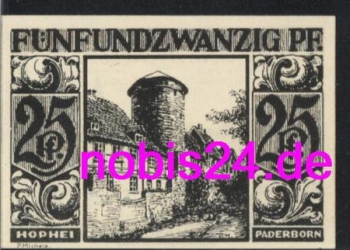 Paderborn  Emergency money 25 pfennigs 1921