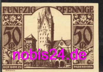 Paderborn emergency money 50 pfennigs 1921