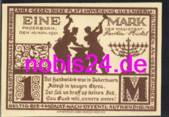 Paderborn emergency money 1 mark 1921