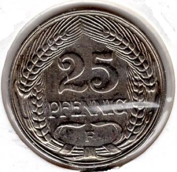 25 Pfennig 1909 F German Empire