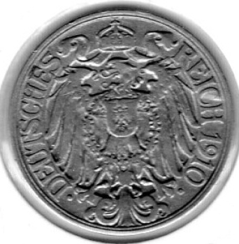 25 Pfennig 1910 A German Empire