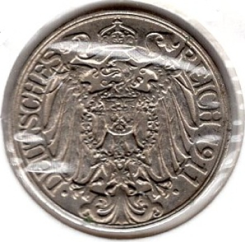 25 Pfennig 1911 A German Empire 