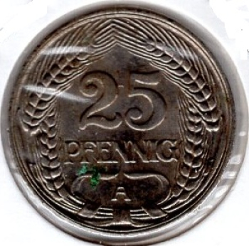 25 Pfennig 1911 A German Empire 