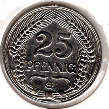 25 Pfennig 1911 G Deutsches Kaiserreich