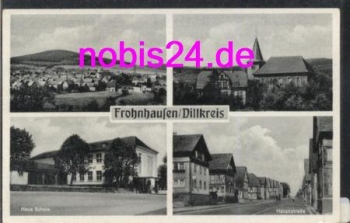 35683 Frohnhausen Dillkreis Kirche Schule o 1954